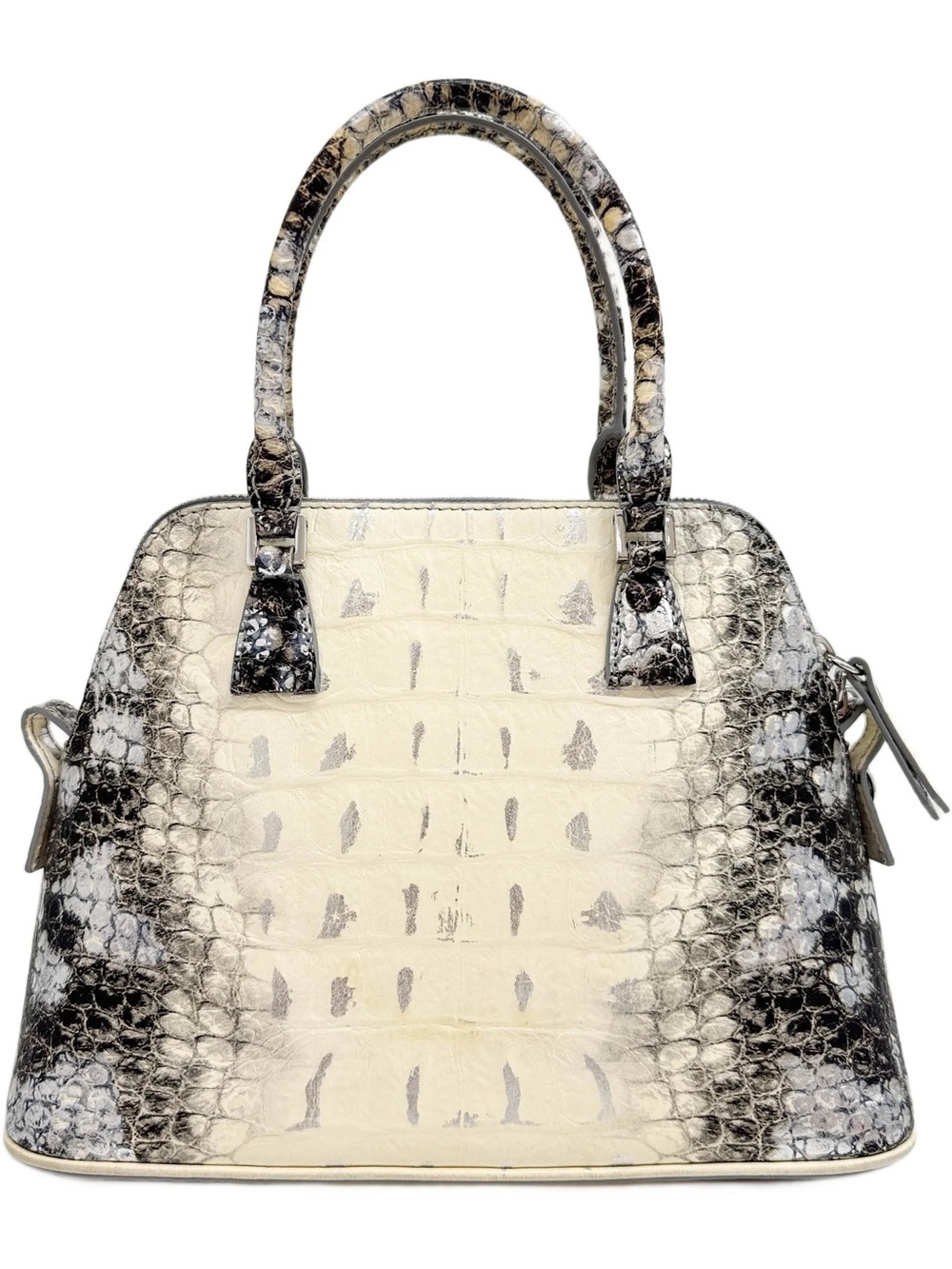 Authentic Margiela 5AC White Embossed Crocodile Leather Two Way Bag - Picture 2 of 10